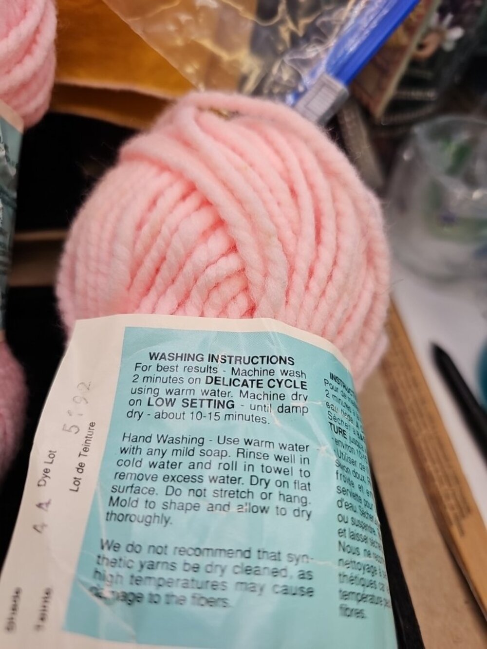 Yarn Lot Of 2 Cloudspun Mary Maxim 100% Orlon Acrylic Chunky Pale Pink Lot Of 2 - Picture 5 of 9